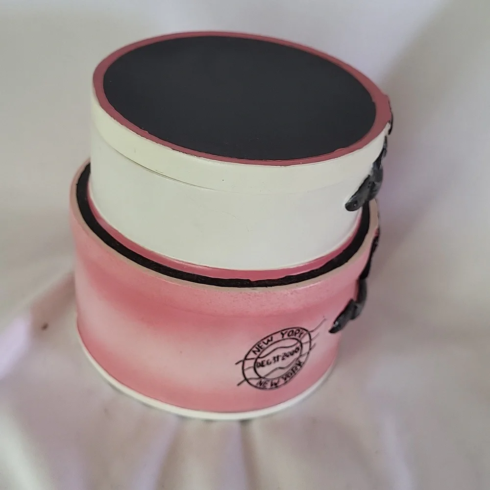 Cotton ball jar Shopping Spree Sears 2006 Pink black decor 4 x 4